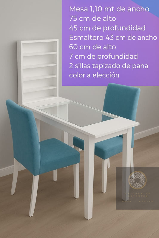 combo porta cabina + esmaltero + 2 sillas